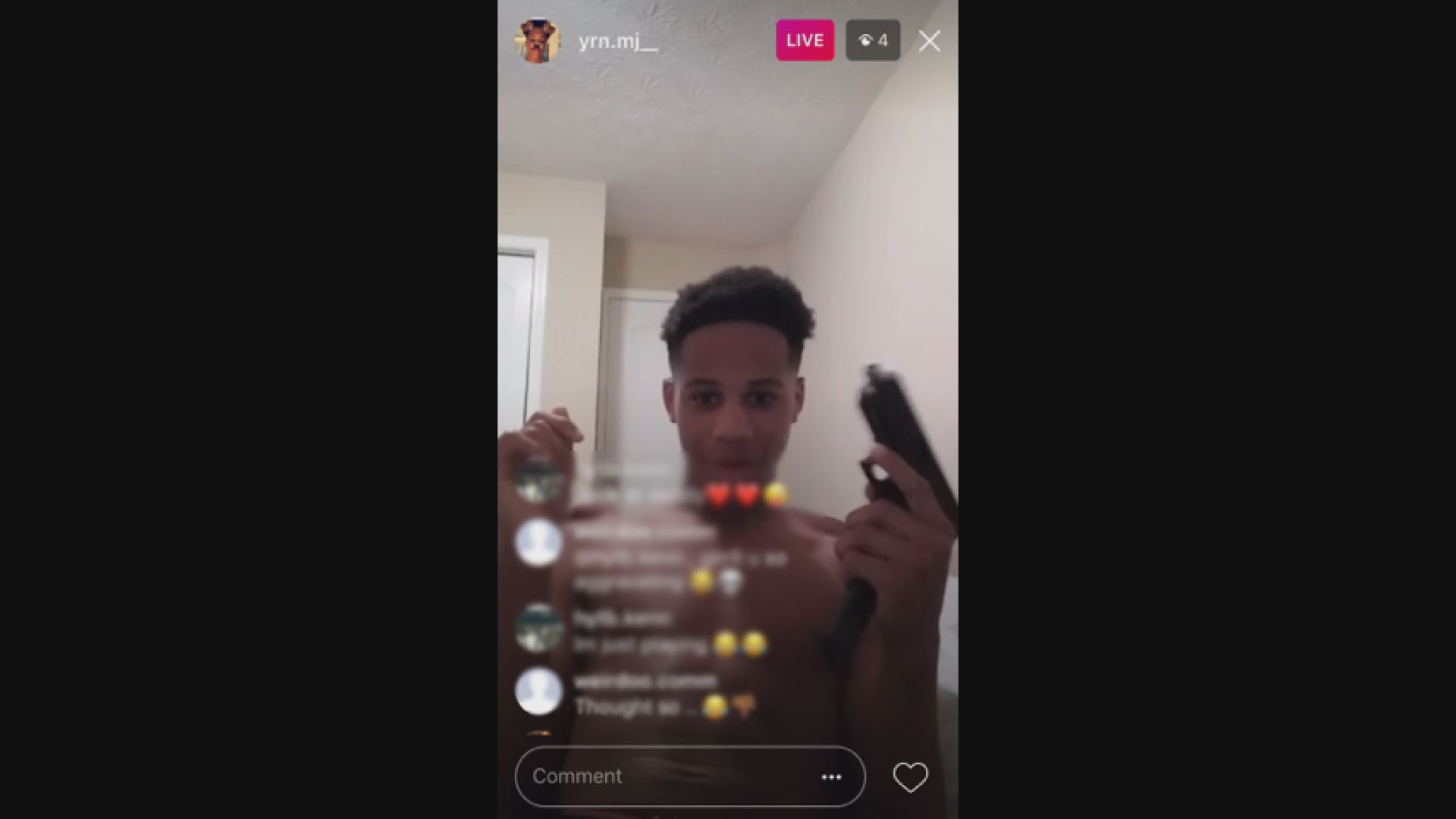 Teen accidentally kills himself as friends watch on Instagram Live